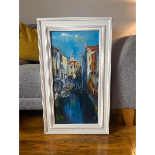 A WALK IN VENICE framed in a top quality frame.