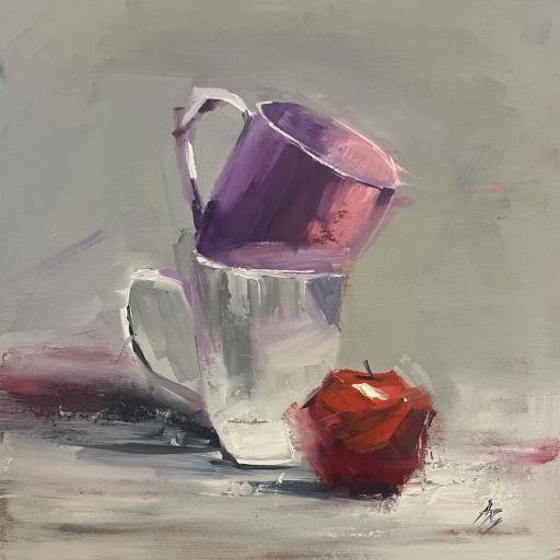 Cups and an Apple
